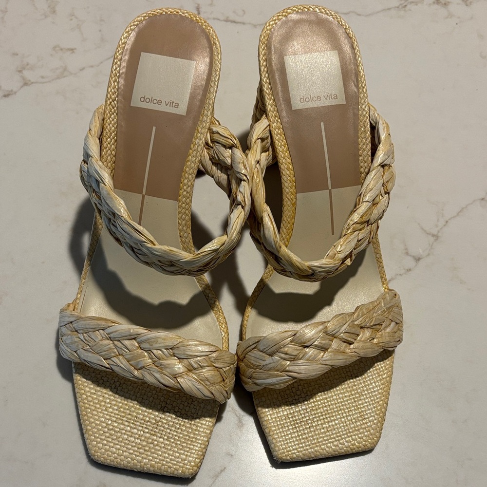 Dolce Vita Women's Woven Cream Sandals
